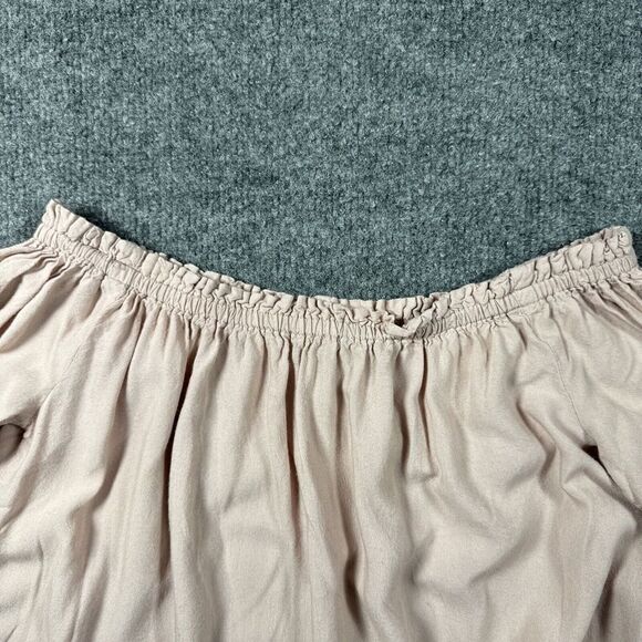 Feathers Women Med Boho Cottagecore Flare Sleeve‎ Curved Hem Blouse Embroidered - Picture 2 of 6